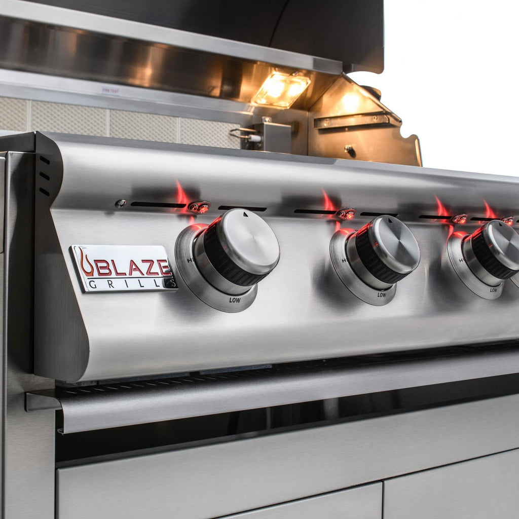 Blaze LTE+ Marine Grade 32-Inch 4-Burner Freestanding Gas Grill with Rear Infrared Burner & Grill Lights