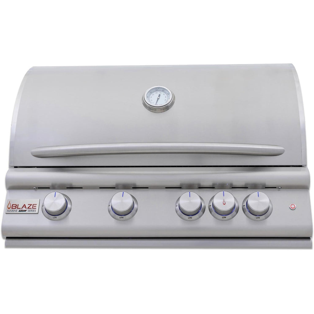 Blaze LTE+ Marine Grade 32-Inch 4-Burner Built-In Gas Grill with Rear Infrared Burner & Grill Lights
