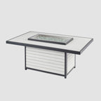 Kenwood and Brooks Rectangular Chat Height Gas Fire Pit Table