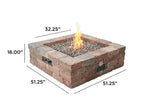 Bronson Block Square Gas Fire Pit Kit