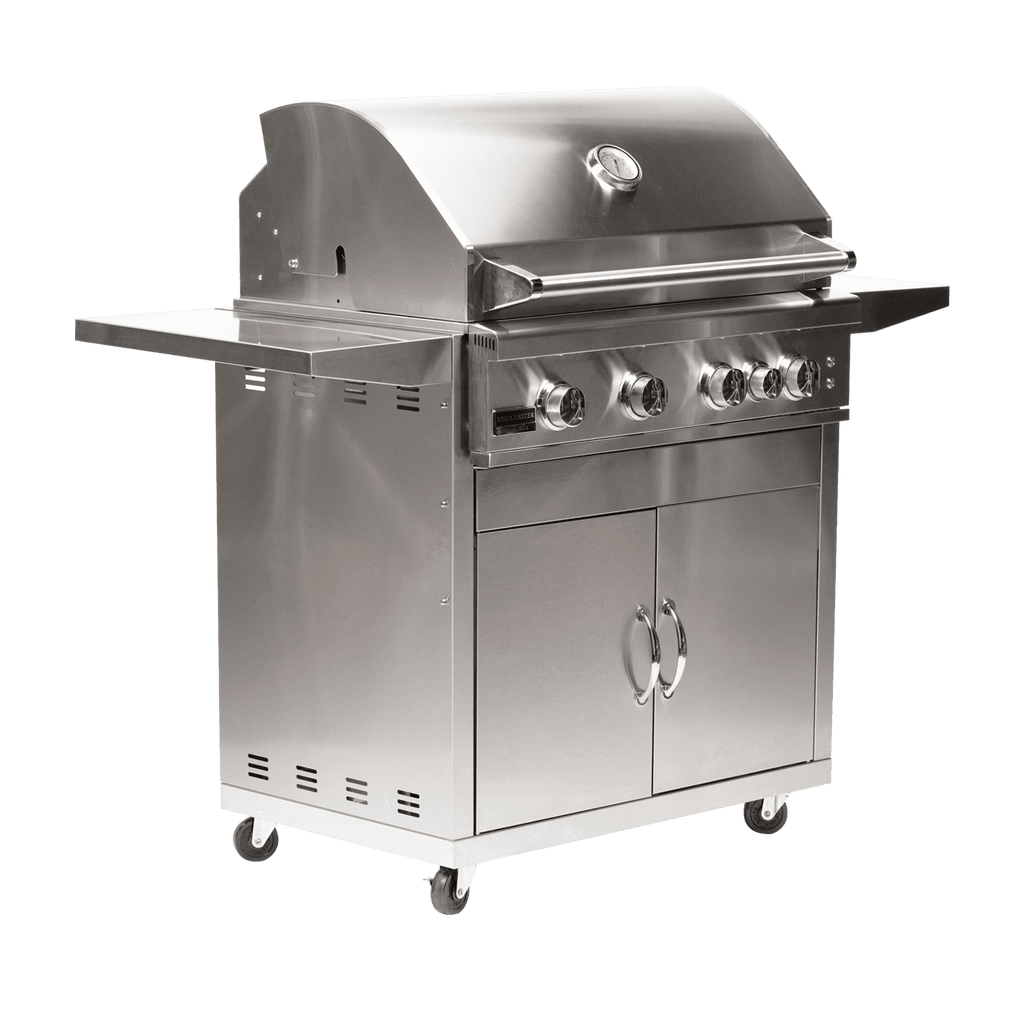 Broilmaster B-Series Deluxe 32-Inch Marine Grade Freestanding Stainless Steel Gas Grill with Rear Infrared Burner