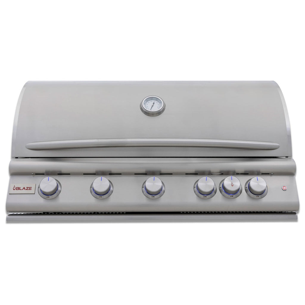 Blaze LTE+ 40-Inch 5-Burner Built-In Gas Grill with Lift-Assist Hood & Rear Infrared Burner