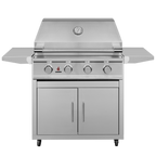 TrueFlame E-Series 32-Inch 4-Burner Gas Grill on Double Door Cart