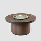 Kenwood and Brooks Round Chat Height Gas Fire Pit Table