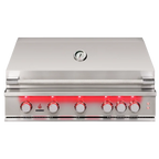 TrueFlame 40-Inch 5-Burner Built-In Grill with Rear Infrared Burner and Grill Lights