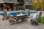 Uptown Black Linear Gas Fire Pit Table