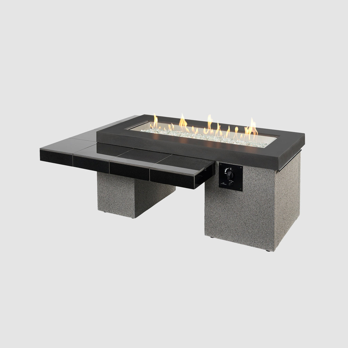 Uptown Black Linear Gas Fire Pit Table