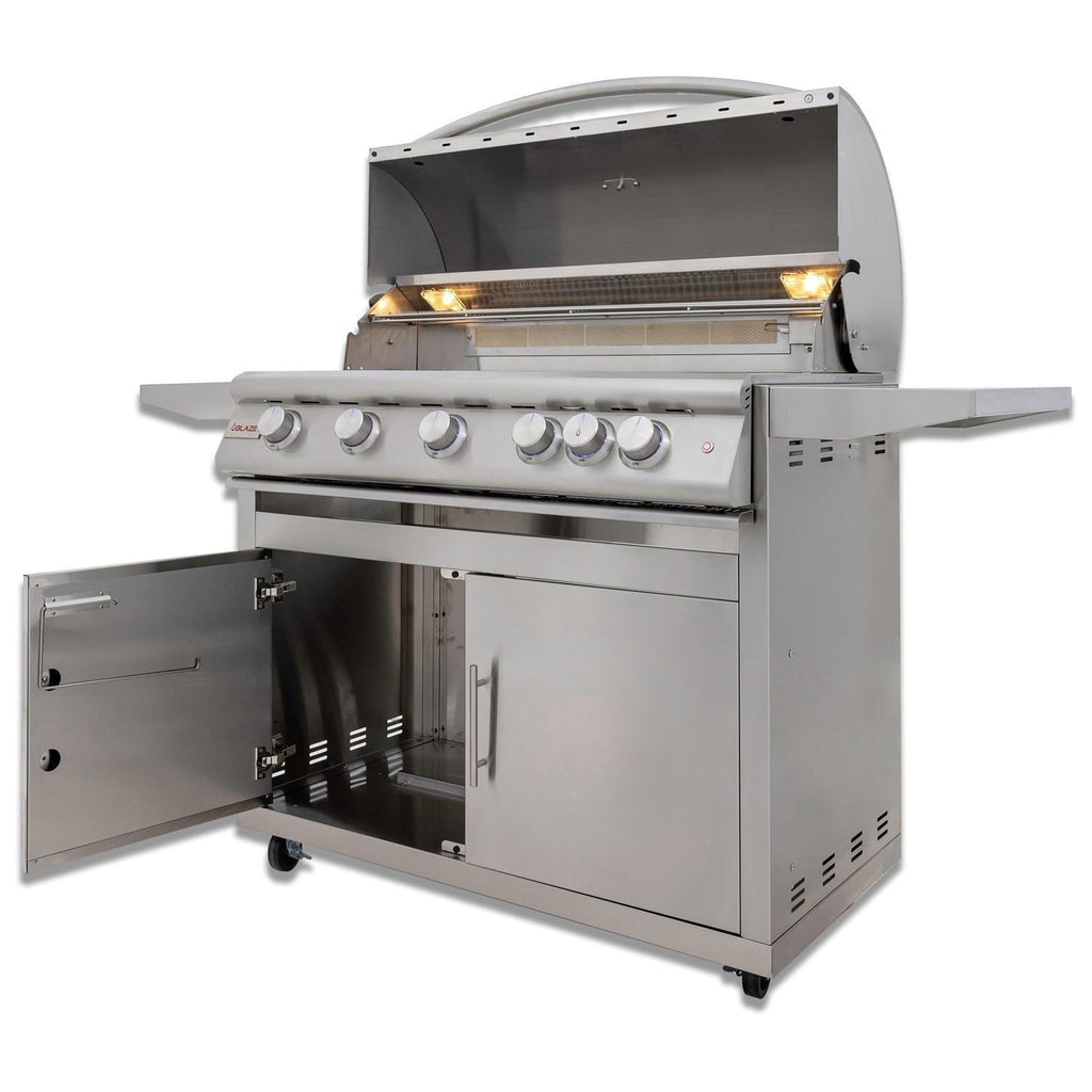 Blaze LTE+ 40-Inch 5-Burner Freestanding Gas Grill with Lift-Assist Hood & Rear Infrared Burner