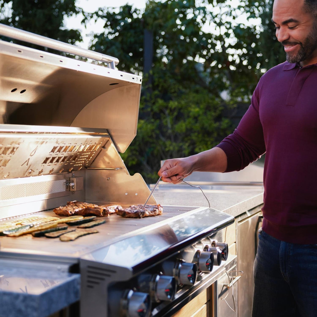 Blaze LTE PRO 40-Inch 5-Burner Built-In Grill with Digital Temperature Screen & Rotisserie