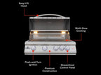 Blaze LTE+ 32-Inch 4-Burner Freestanding Gas Grill with Lift-Assist Hood & Rear Infrared Burner