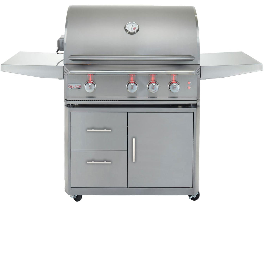 Blaze Professional LUX 34-Inch 3-Burner Freestanding Gas Grill with Rotisserie