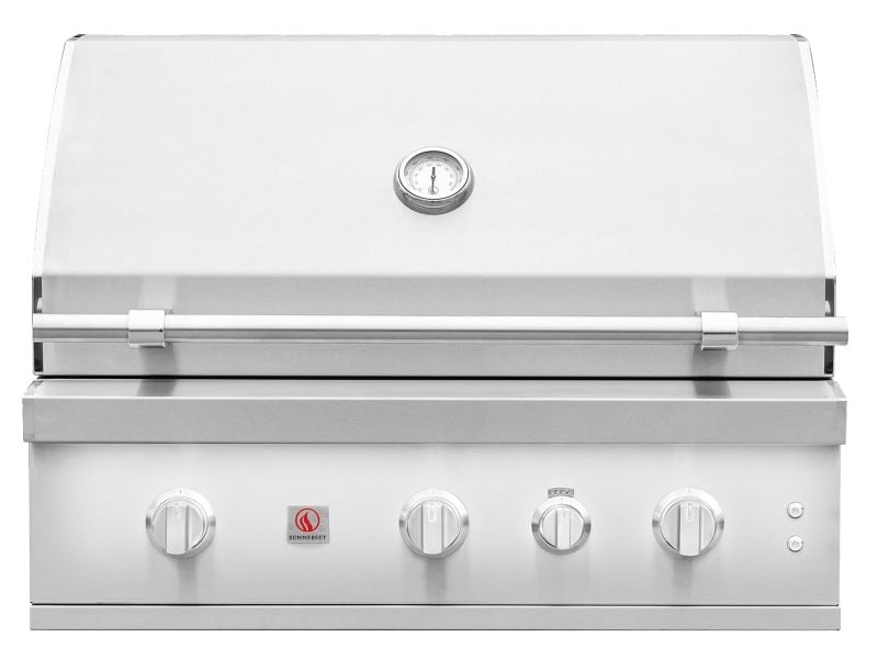 Summerset Quest 36-Inch 3-Burner Built-in Gas Grill with Rear Infrared Burner, Rotisserie Kit & Drop-In Griddle Plate