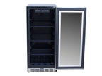 TrueFlame 15-Inch 3.2 Cu. Ft. Outdoor Fridge with Glass Door