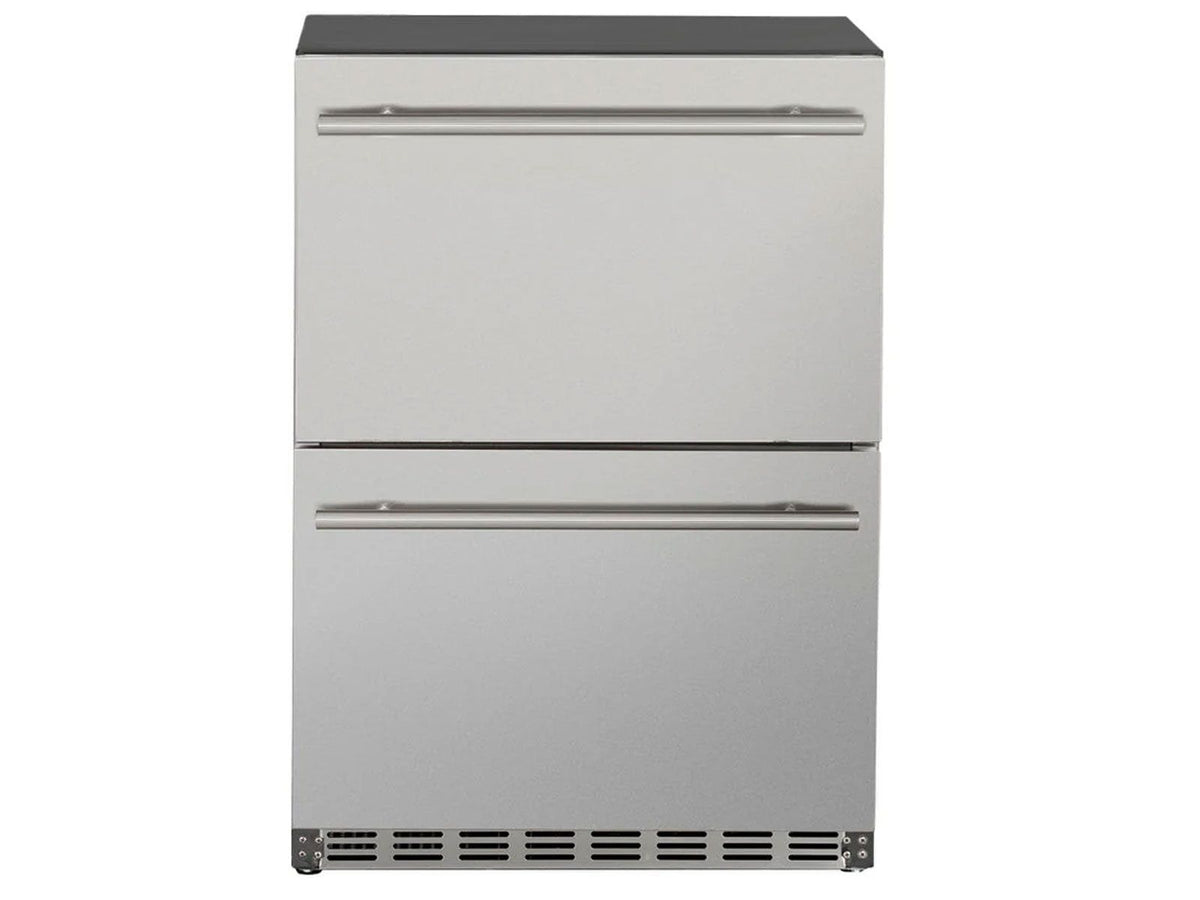 TrueFlame 24-Inch 5.0 Cu. Ft. Outdoor Rated 2-Drawer Fridge with Lock