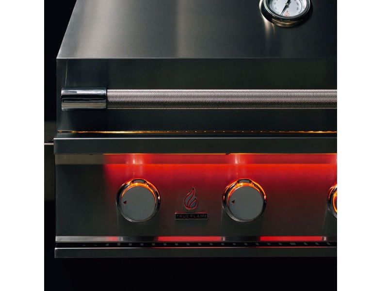 TrueFlame 32-Inch 4-Burner Freestanding Gas Grill with Rear Infrared Burner and Grill Lights