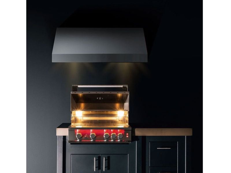 TrueFlame 32-Inch 4-Burner Built-In Grill with Rear Infrared Burner and Grill Lights