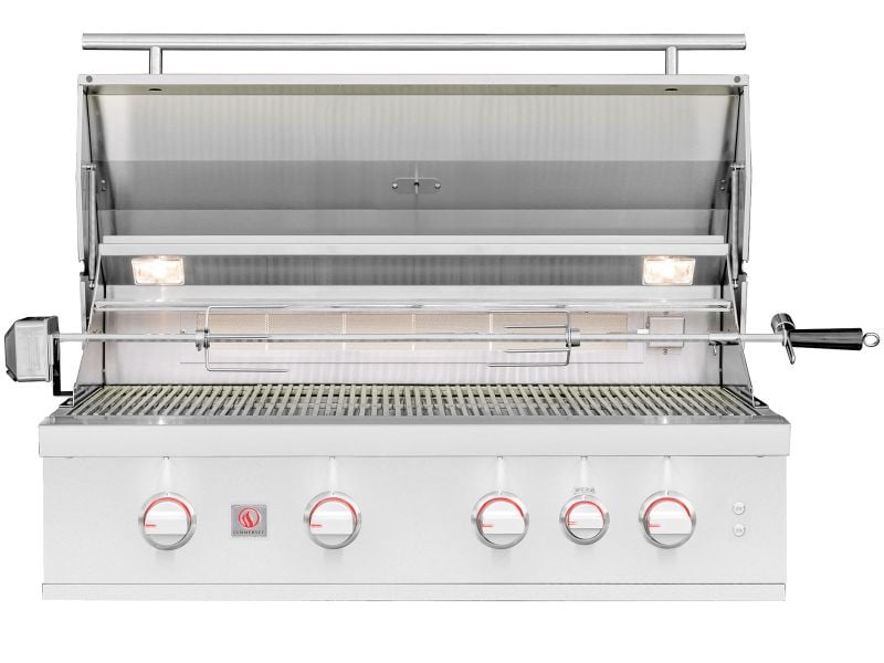 Summerset TRL Pro 40-Inch 4-Burner Built-In Gas Grill With Rear Infrared Burner and Rotisserie Kit